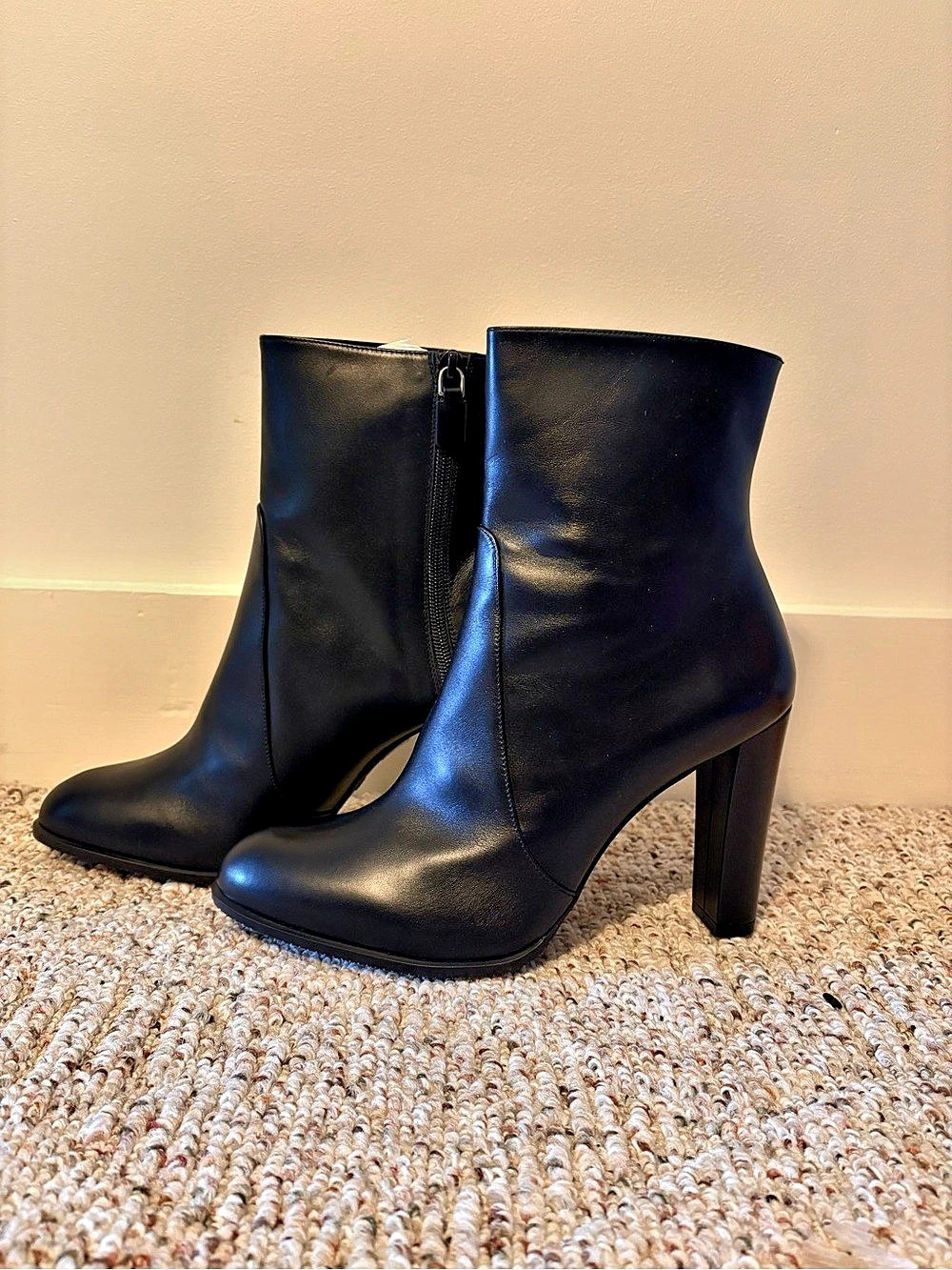 Stuart Weitzman Black Highland Zip Booties